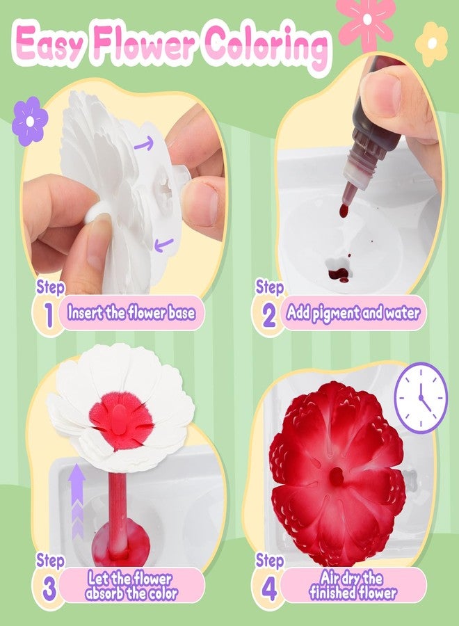 Crelloci DIY Paper Flower Craft Kit for Kids - Color Mixing STEM Art Toy with Flower Molds, Dropper Painting & Bouquet Display - Educational Gift for Girls Ages 6-12 - Image 2